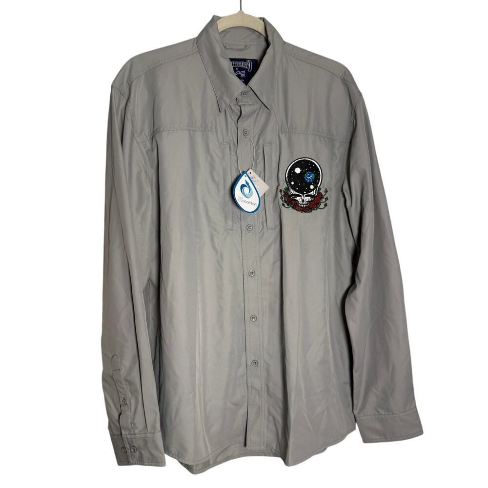 NWT Section 119 Grateful Dead Grey Button Down Shirt Men's Sz. M